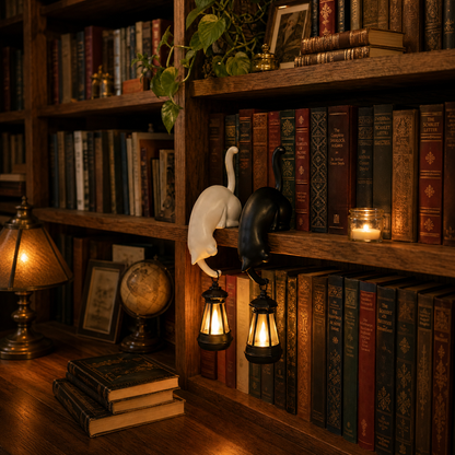 Hanging cat shelf lantern